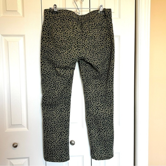 TALBOTS Olive/Navy Leopard Print Brushed Twill Pants/Jeans Size 8P - Picture 2 of 14